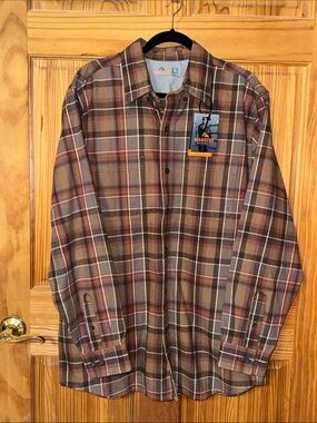 Ridgecut Men’s Brown Plaid Button-Down Work Shirt